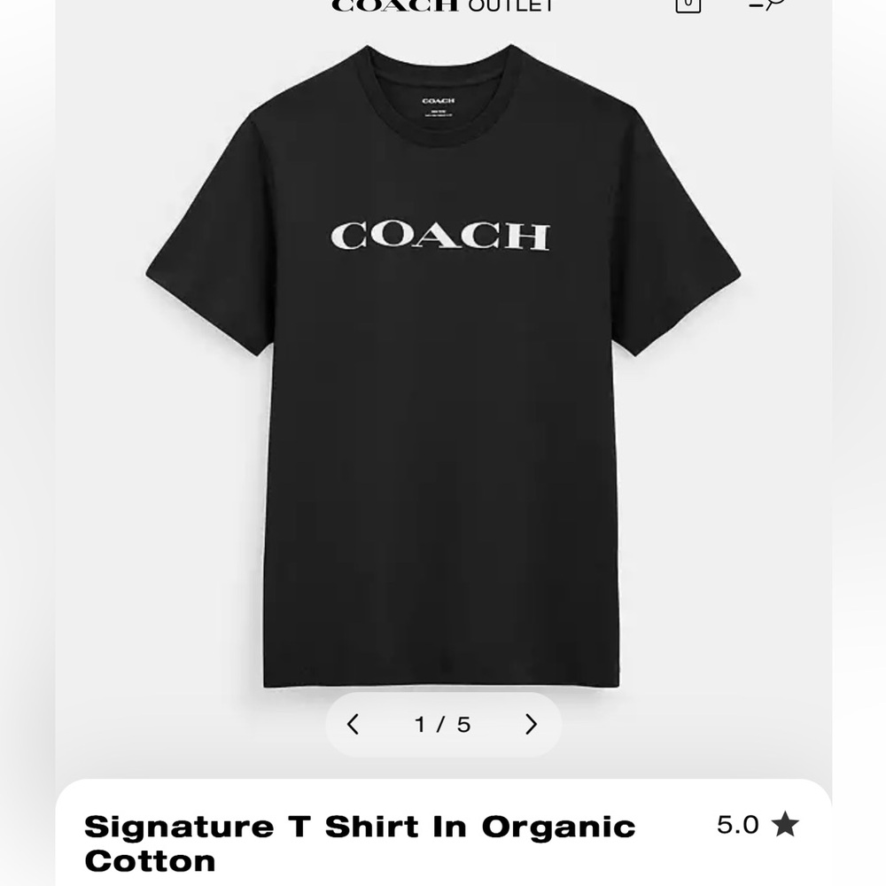 Coach Black Signature T-Shirt in Organic Cotton